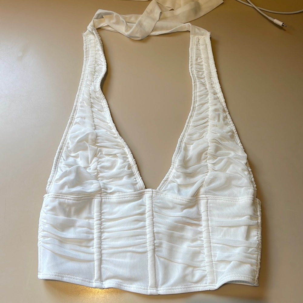 Rouched Halter crop top